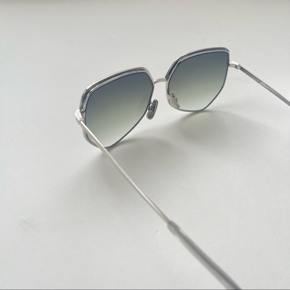 Celine 58mm Geometric Silver & Grey Sunglasses New W/ Box, Case & Cleaning Cloth - Picture 12 of 16
